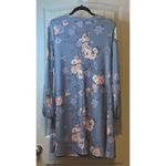 SO  Womens NWT Long Sleeve Floral Dress Size L Blue Pink Gray Crew Neck Casual Photo 2