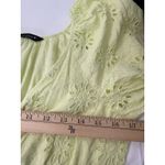 ZARA  Women’s XS Lime Green Eyelet Mini Wrap Dress Puff Sleeve Lined Cotton Photo 9