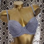 Victoria's Secret New Victoria’s Secret Dream Angels Rhinestone Pearl Demi Gray Bra Size 32DD Photo 2