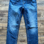 White House | Black Market  Womens The Slim Crop Embroidered Frayed Hem Jeans Sz 0 Photo 0