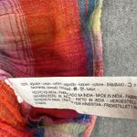 ZARA Plaid Tie Back Peplum Shirt Womens Small Red Short Sleeve Ruffle Round Neck Photo 8