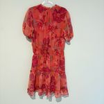 Meet‎ me in Santorini big red floral smocked waist dress pink size Large Photo 3