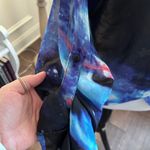 Truth NYC  EUC semi sheer star blouse with tulip open hem back Photo 4