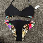 Mara Hoffman REVERSIBLE BASKET WEAVE BIKINI SET JAGUAR PRINT Photo 12