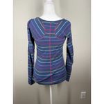 OP Vintage Y2k Striped Ribbed Long Sleeve Top Sz XS Fitted 2000s Thermal Photo 3