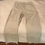 ZARA  Cream Jeans with Frayed Hem Photo 2