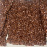 I.N. San Francisco  Floral Smocked Top in Brown Photo 4