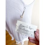 NEW Women's Gray Lace Trim Sleeveless Tank Top Large Lace Tunic Swim Coverup Photo 3