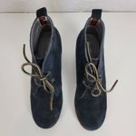 Sperry Womens Boots Size 6.5 Black Suede Round Toe Lace Up Wedge Heels Photo 5