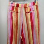 Farm Rio  Sunny Stripe Linen Pants High Rise Multi Size M Photo 7