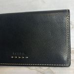 Fossil Black Pebbled Leather Wallet cardholder checkbook Photo 2
