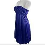 Poetry Satin Ruched Strapless dress Blue Medium Knee Length Womens Photo 4