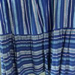Wonderly Dress 1X Blue White Striped Dress Tiered Boho Puff Tassel Tie Coastal Photo 6