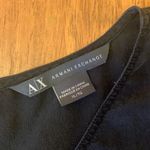 Armani Exchange Blouse XL Black Elegant 100% Mulberry Silk Short Sleeve Luxury Photo 1