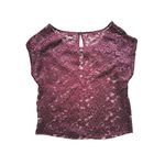 Aerie Maroon Floral Lace Sheer Dolman Short Sleeve Top XS Vintage Y2K Whimsigoth Photo 2