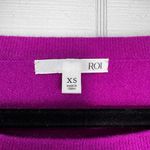Roi Fuchsia Pink Long Sleeve Sweater Ruched Shirred Material Sleeves Size XS Photo 3