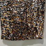 H&M Women's Skirt Small Pencil Golden Sequin Embellished Waistband Party Gold Black Photo 2