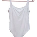 Brave Soul  LONDON WHITE STRAPPY SQUARE NECK RUCHED SNAP CROTCH TANK BODYSUIT L Photo 2