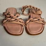 Schutz  Pink Leather Chain Slide Sandals Women's Size 6B Photo 1