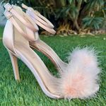 Topshop Women’s Top Shop Pink Fuzzy Fur High Heels Stilettos shoes size 7 - 7.5 Photo 0
