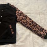 Cheetah Print Bomber Jacket Brown Size M Photo 4