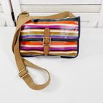 Fossil Y2K  Multicolor Striped Coated Canvas Crossbody Bag Photo 1