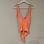 Free People  Send Love Jacquard Bodysuit floral design in salmon pink Photo 4