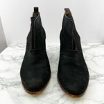 Lucky Brand  Ehllen Suede Black Leather Block Heel Ankle Booties Women's Size 9.5 Photo 1