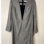 M. Martin Minimalist long-sleeved Wool mini dress Size 4 Semi formal Career Gray Photo 2