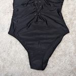 Adore Me One Piece Lace Up Halter One Piece Swimsuit Black Large Photo 4