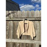 C'est Toi Buttonā Front Lace Blazer Cardigan 3/4 Sleeve Small Fall Light Cute Tan Photo 2
