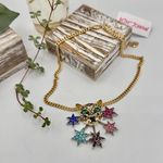 Betsey Johnson Leopard & Crystal Stars Statement Necklace Photo 0