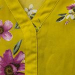 DR2 Yellow Floral Blouse with Purple Accents Size M Photo 9