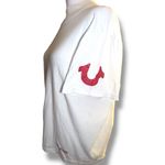 True Religion  Cropped White Short Sleeve Red Logo Arm T-Shirt Size L Photo 1