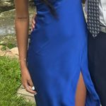 Dillard's Blue Silk Midi Dress Dillard Photo 0