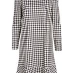 Anne Klein houndstooth flare hem long sleeves dress women’s Size XLarge Photo 2