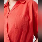 Athleta Playa Linen Passionfruit Coral wrap front Top Size large Photo 3