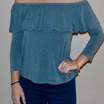 American Eagle Outfitters Off Shoulder Teal Top Blue Photo 0