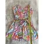Lilly Pulitzer  Womens Pink Print Deanna Shorts Romper‎ Multicolor Straps Large Photo 12