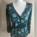 J crew factory satin black crepe fitted peplum blouse size 2 Photo 0