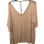 None Cute Cream and White Tee Shirt Blouse - Size Large Photo 3