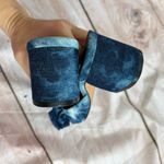 Rebecca Minkoff  Rheta Tie Dye Denim Block Heel Bow Sandal Women Sz 7.5 Slide Photo 3