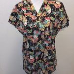 Scrubs black Mardi Gras Masks short sleeve scrub top Photo 0