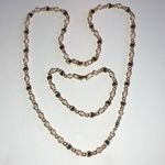 Gold Tone & White Black Ball Necklace & Bracelet Set Photo 1