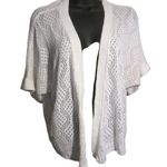 Notations White Knit Open Short Sleeve Cardigan Size 1x Photo 0