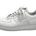 Nike  Air Force 1 White Low Top Lace Up Round Toe Walking Sneakers Shoes Size 8 Photo 0