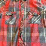 Charlotte Russe  Women's Plaid Flannel Shirt Top Button Down Size‎ L Photo 4