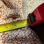 Beachsissi Women’s Orange Brown White Floral Boho Ruched Short Sleeve Dress L Photo 8