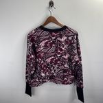 Joie  Burgundy Black Paisley Floral Sweater Sweathirt Photo 4