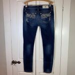 Miss Me Miss‎ Me Signature Skinny Jeans 28 Blue Embroidered Bling Western Glam Cowgirl Photo 1